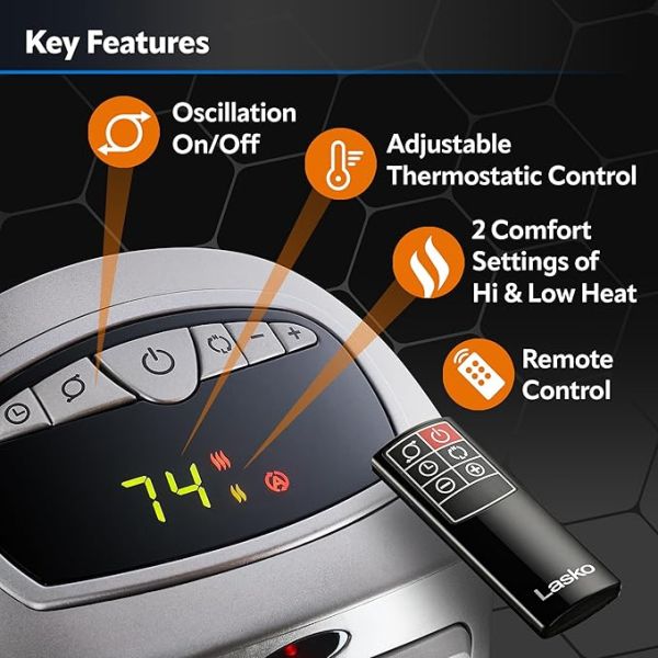 Lasko Oscillating Digital Ceramic Tower Heater